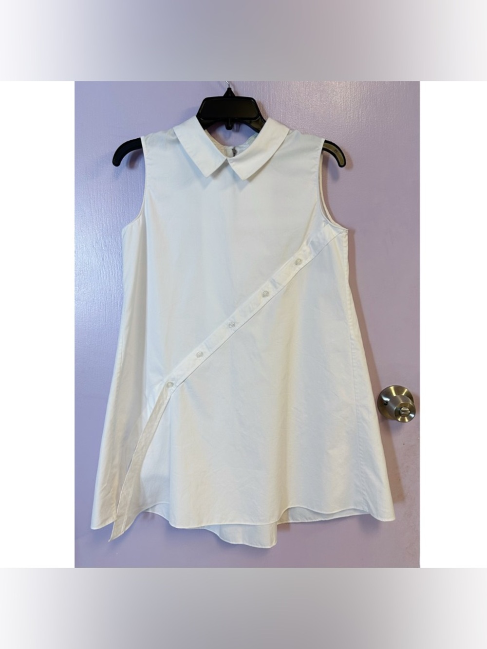 Elise White Sleeveless Tunic Top Size S